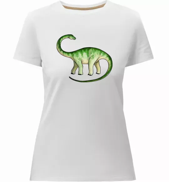 Женская премиум футболка Апатозавр Белый фото