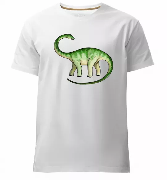 Мужская премиум футболка Апатозавр Белый фото