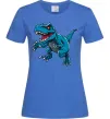 Женская футболка Динозавр Рекс блакитний Ярко-синий фото