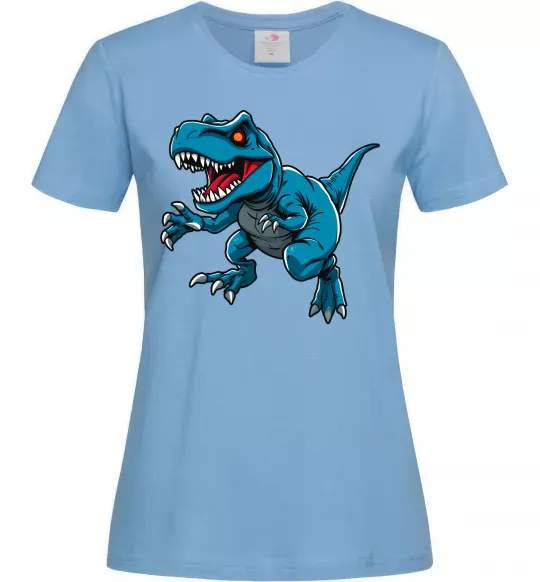 Женская футболка Динозавр Рекс блакитний Голубой фото