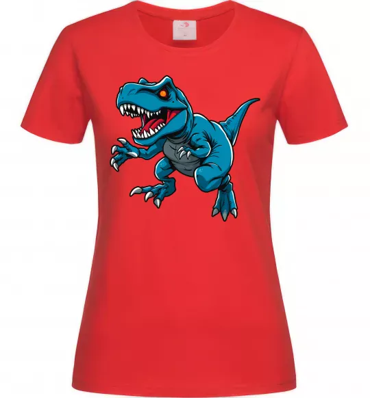 Женская футболка Динозавр Рекс блакитний Красный фото