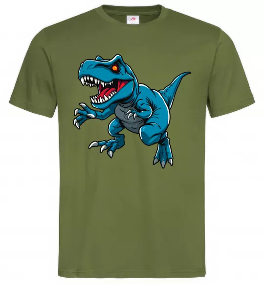 Мужская футболка Динозавр Рекс блакитний Оливковый фото