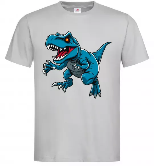 Мужская футболка Динозавр Рекс блакитний Серый фото