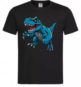 Мужская футболка Динозавр Рекс блакитний Черный фото
