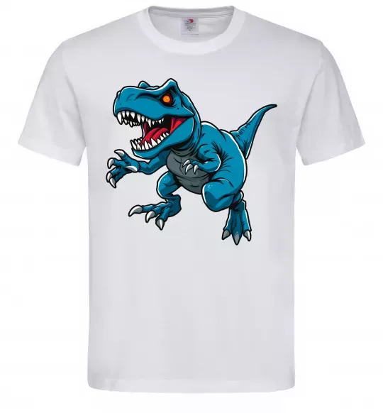 Мужская футболка Динозавр Рекс блакитний Белый фото
