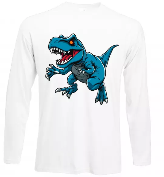 Лонгслів Динозавр Рекс блакитний Білий фото