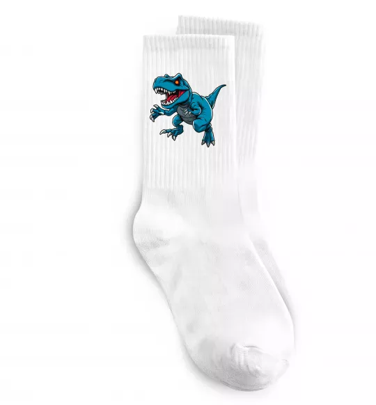 Шкарпетки Динозавр Рекс блакитний Білий фото