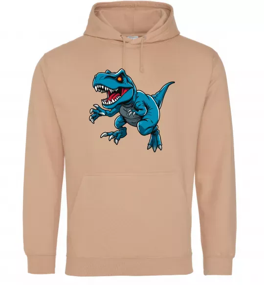 Мужская толстовка (худи) Динозавр Рекс блакитний Песочный фото