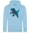 Мужская толстовка (худи) Динозавр Рекс блакитний Голубой фото