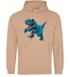 Женская толстовка (худи) Динозавр Рекс блакитний Песочный фото