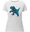 Женская премиум футболка Динозавр Рекс блакитний Белый фото
