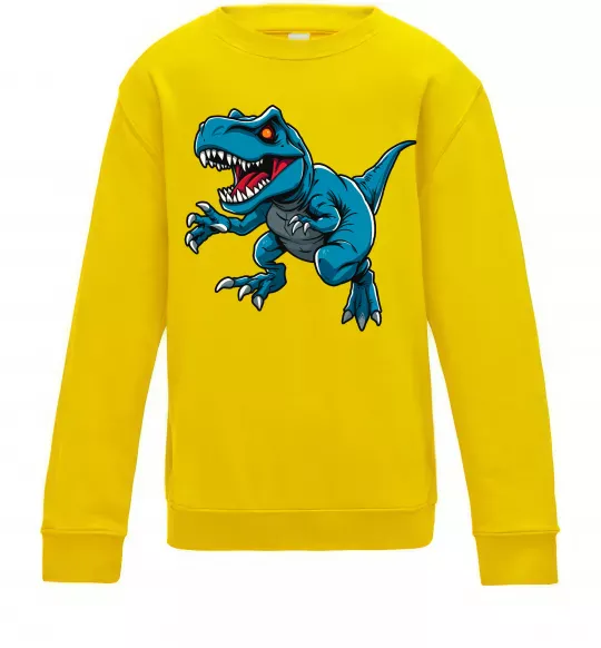 Дитячий світшот Динозавр Рекс блакитний Сонячно жовтий фото