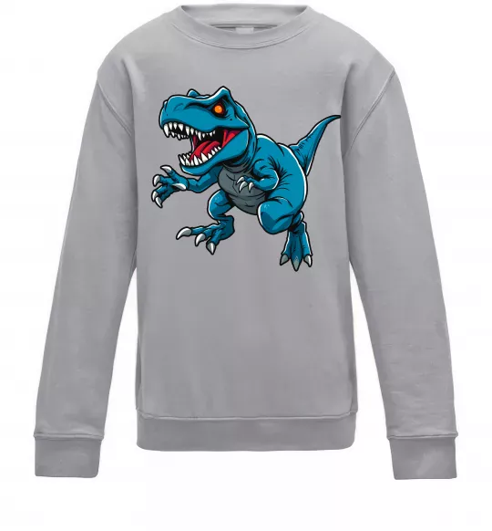 Дитячий світшот Динозавр Рекс блакитний Сірий меланж фото