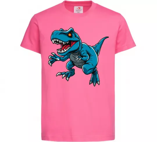 Детская футболка Динозавр Рекс блакитний Ярко-розовый фото