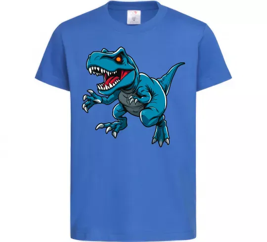 Детская футболка Динозавр Рекс блакитний Ярко-синий фото