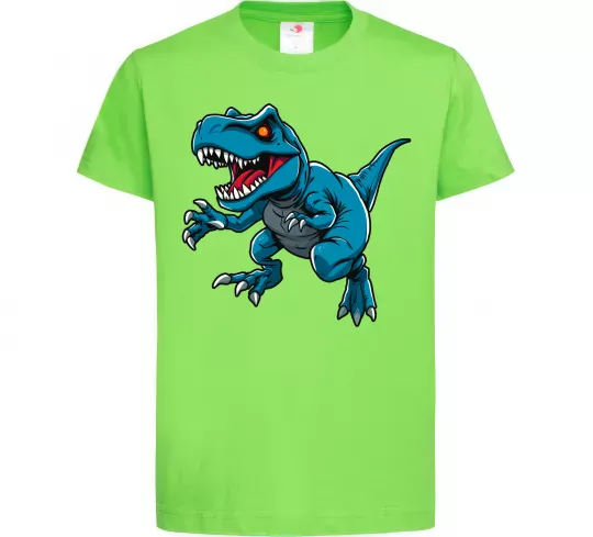 Детская футболка Динозавр Рекс блакитний Лаймовый фото