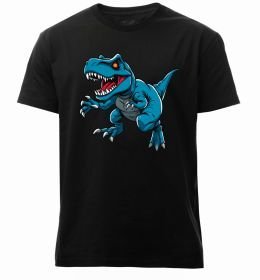 Мужская премиум футболка Динозавр Рекс блакитний