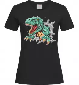 Женская футболка Динозавр Рекс Черный фото