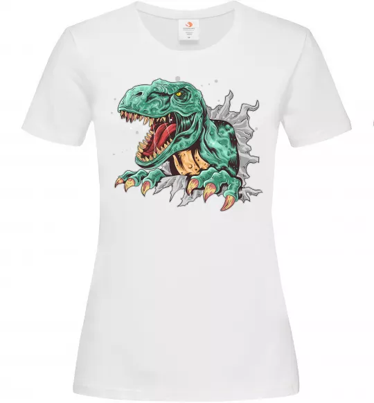 Женская футболка Динозавр Рекс Белый фото
