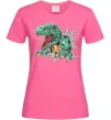 Женская футболка Динозавр Рекс Ярко-розовый фото