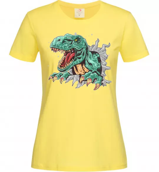 Женская футболка Динозавр Рекс Лимонный фото