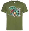 Мужская футболка Динозавр Рекс Оливковый фото