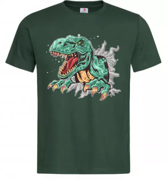 Мужская футболка Динозавр Рекс Темно-зеленый фото