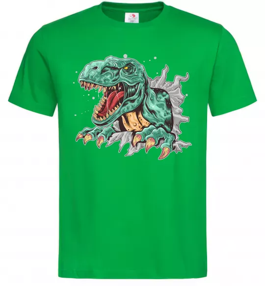 Мужская футболка Динозавр Рекс Зеленый фото