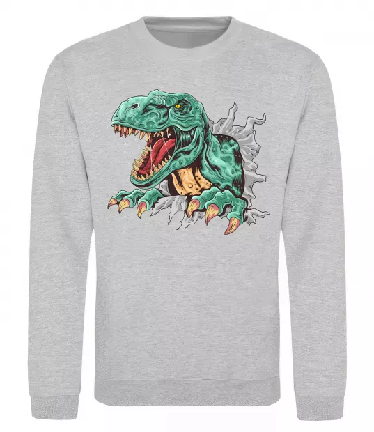 Свитшот Динозавр Рекс Серый меланж фото
