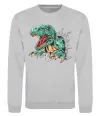 Свитшот Динозавр Рекс Серый меланж фото
