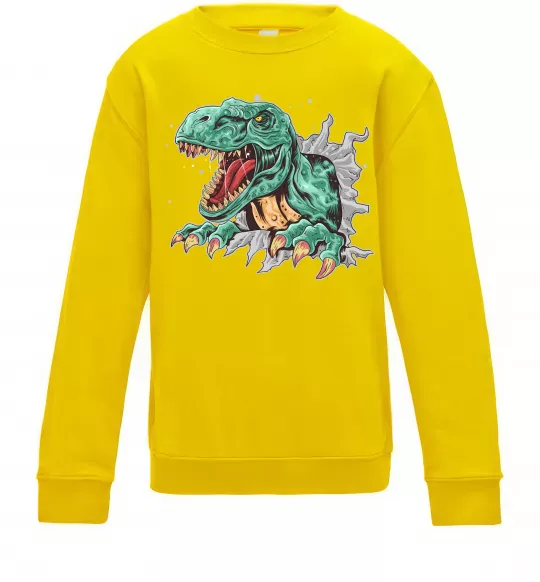 Детский Свитшот Динозавр Рекс Солнечно желтый фото