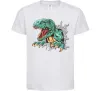 Детская футболка Динозавр Рекс Белый фото