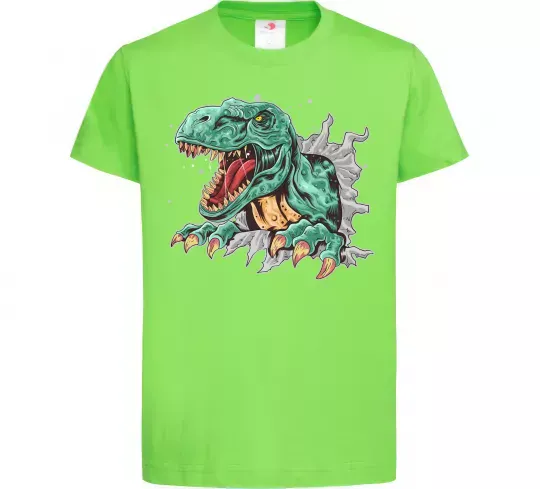 Детская футболка Динозавр Рекс Лаймовый фото