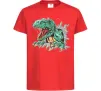 Детская футболка Динозавр Рекс Красный фото