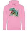 Мужская толстовка (худи) Динозавр Рекс Розовый фото
