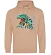 Мужская толстовка (худи) Динозавр Рекс Песочный фото