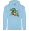 Мужская толстовка (худи) Динозавр Рекс Голубой фото