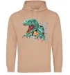 Женская толстовка (худи) Динозавр Рекс Песочный фото