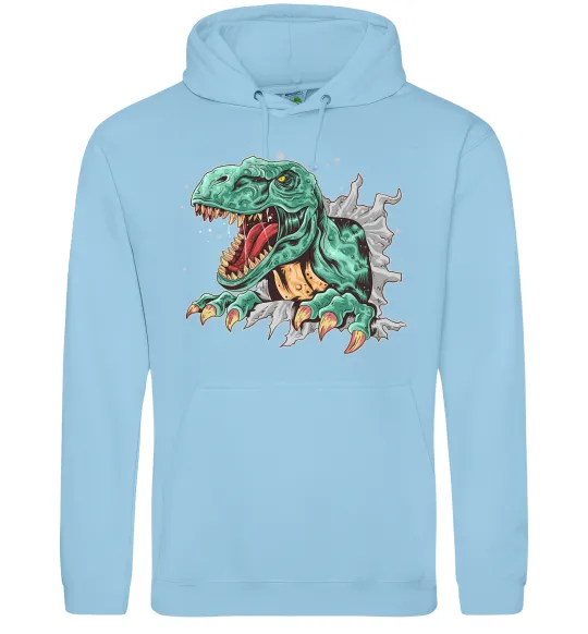 Женская толстовка (худи) Динозавр Рекс Голубой фото