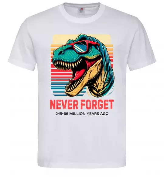 Мужская футболка Динозаври never forget Белый фото