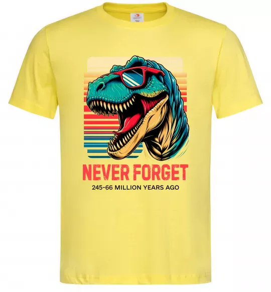 Мужская футболка Динозаври never forget Лимонный фото