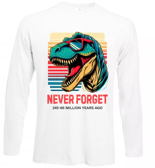 Лонгслив Динозаври never forget Белый фото