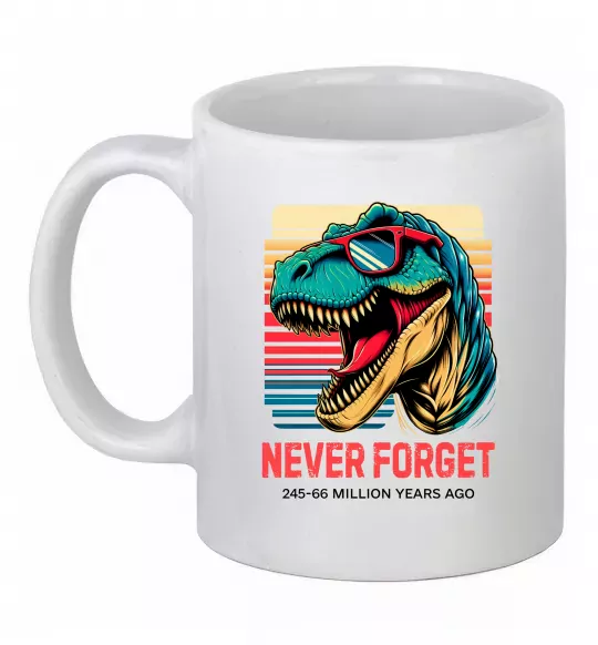 Чашка керамическая Динозаври never forget Белый фото