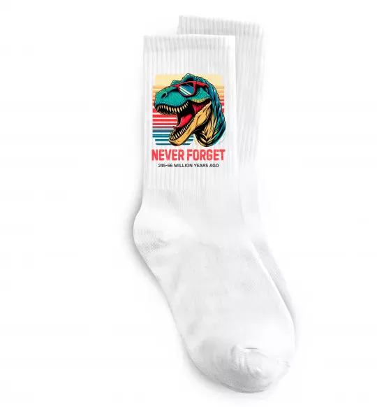 Носки Динозаври never forget Белый фото