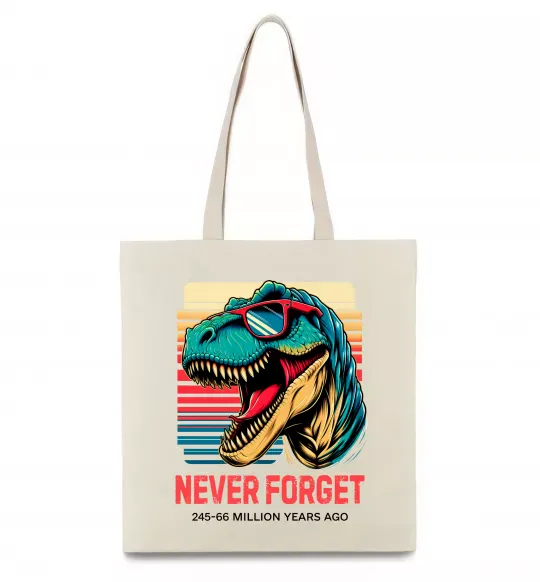 Эко-сумка Динозаври never forget Бежевый фото
