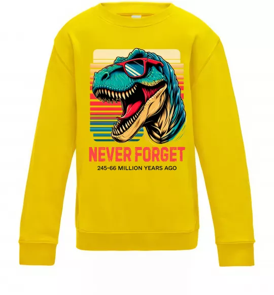 Детский Свитшот Динозаври never forget Солнечно желтый фото
