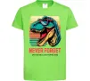 Дитяча футболка Динозаври never forget Лаймовий фото