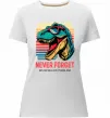 Женская премиум футболка Динозаври never forget Белый фото