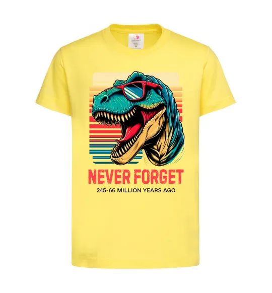 Дитяча футболка Динозаври never forget Лимонний фото
