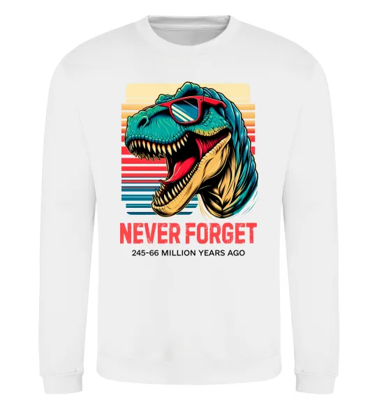 Світшот Динозаври never forget Білий фото